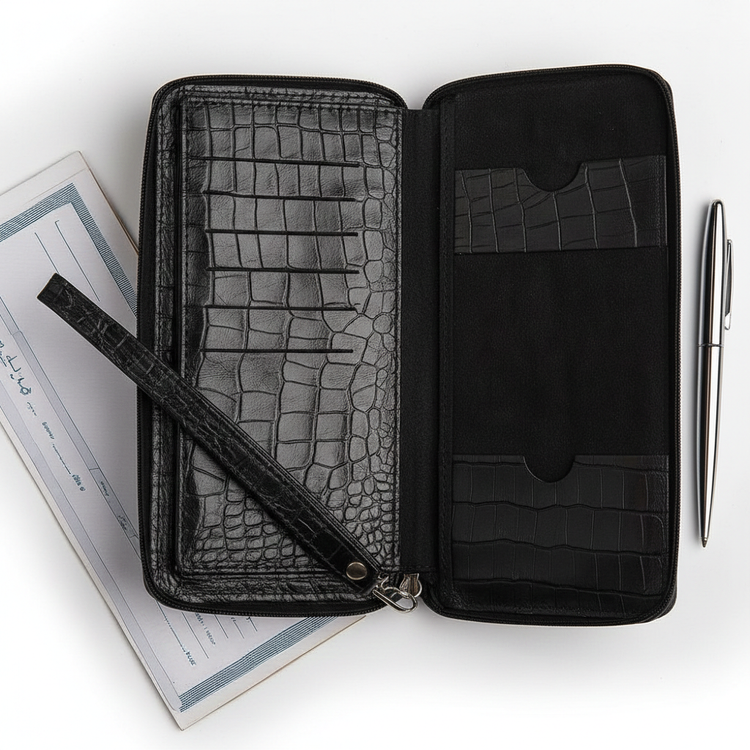 کیف مدارک و دسته چکی چرم عمده تولیدی