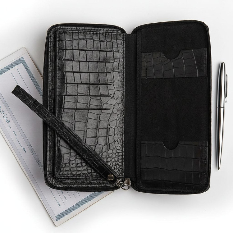 کیف مدارک و دسته چکی چرم طبیعی