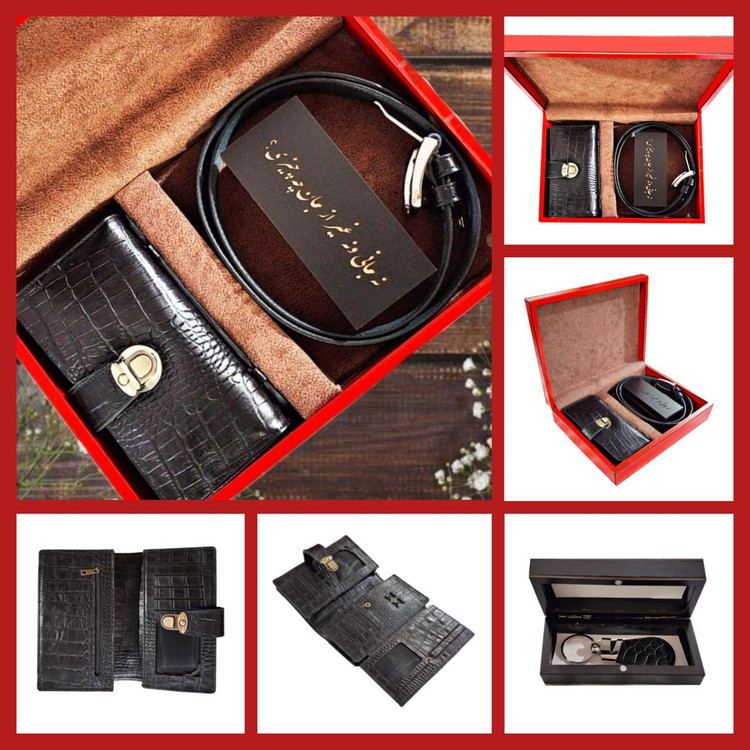 ست چرم مردانه نفیس عمده